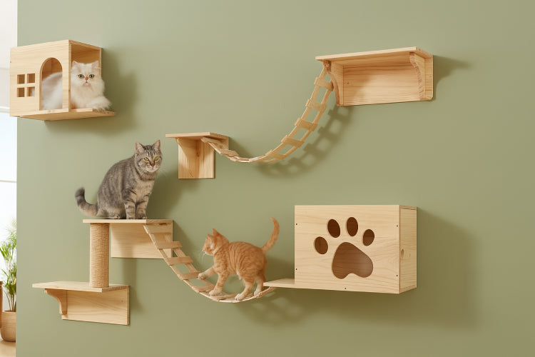 Arbre à chat mural vert