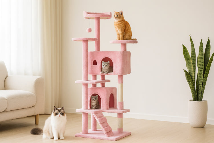 Arbre à chat rose salon