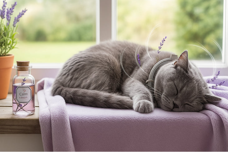 Collier phéromone chat lavande