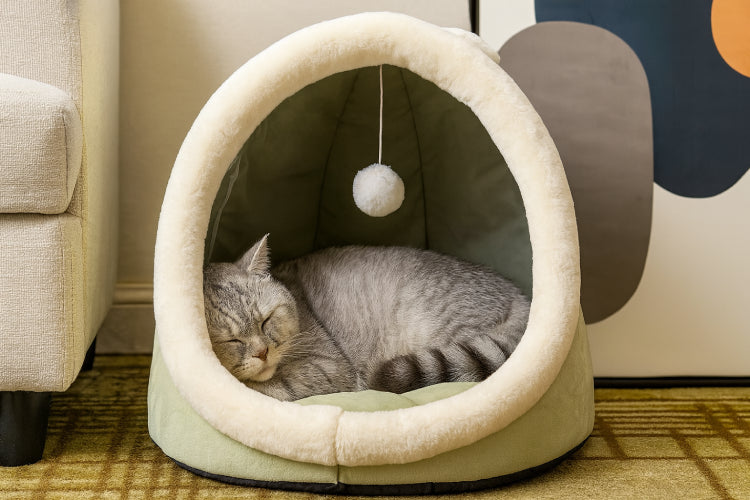 Couchage sommeil profond pour chat salon
