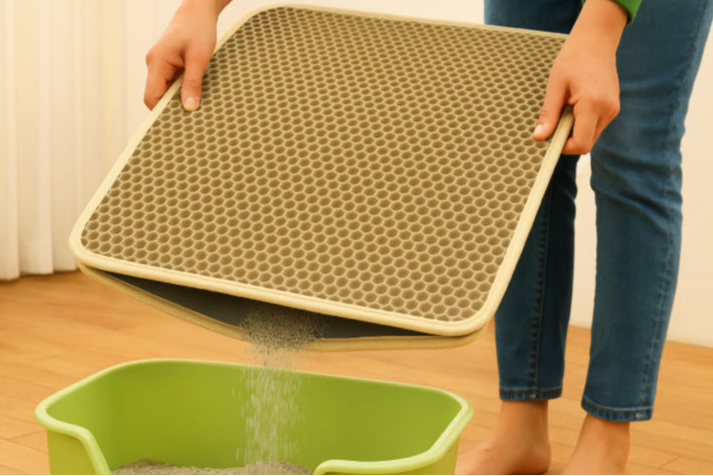 Grand tapis de litière pour chat nettoyage