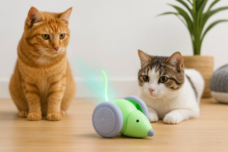 Jouet chat souris gris