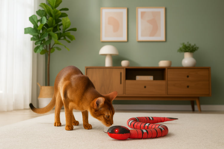 Jouet serpent pour chat salon
