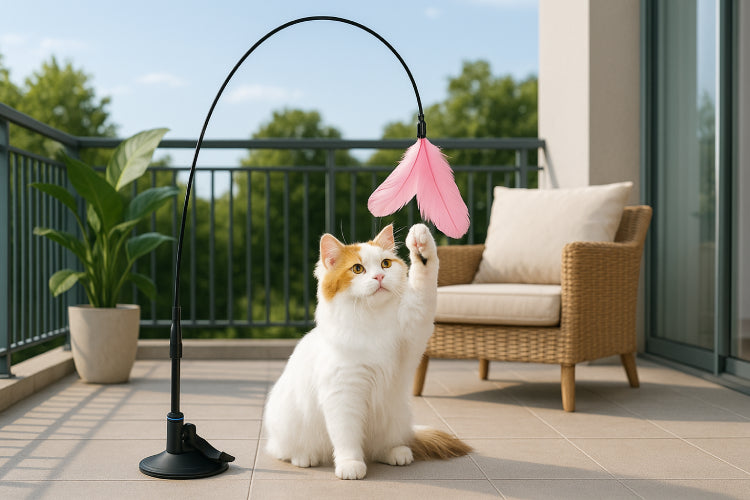 Jouets pour chats d'appartement plume rose