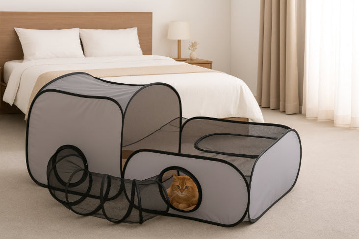 Maison tunnel pour chat lit
