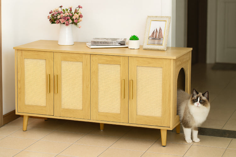 Meuble litière pour chat couloir