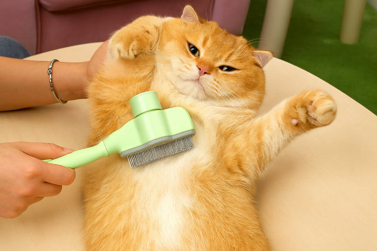 Peigne de toilettage chat main