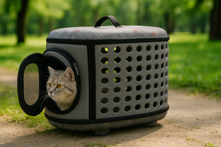 Sac de transport et sécurité pour chat jardin
