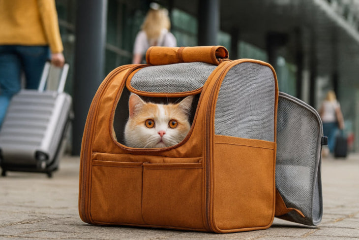 Sac à dos de voyage chat sol
