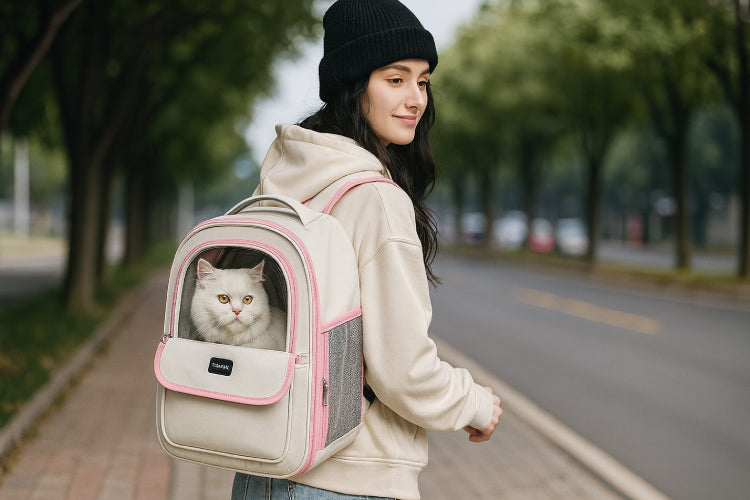 Sac à dos respirant pour chat rue
