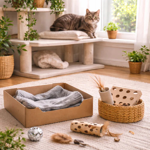 Comment enrichir l’environnement du chat sans dépenser cher ?