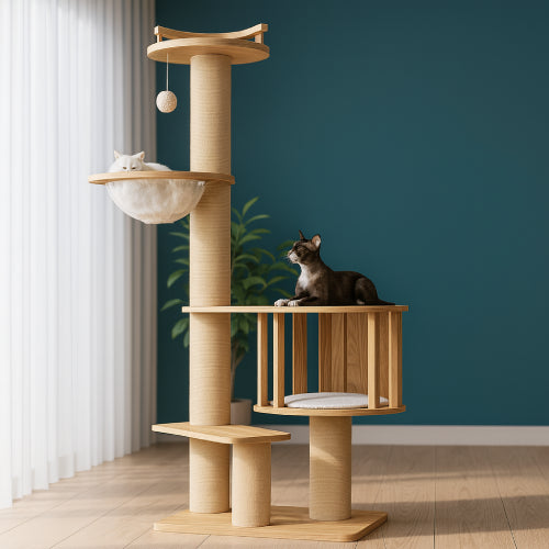 Arbre à chat bois balle 