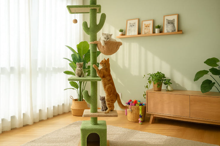 Arbre à chat cactus salon 