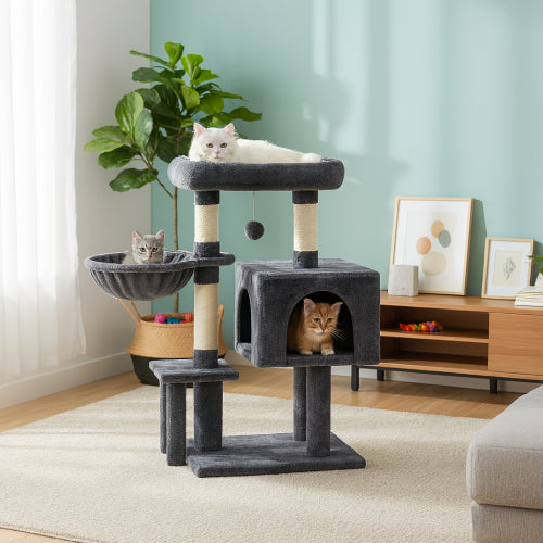 Arbre à chat grand format gris foncé 