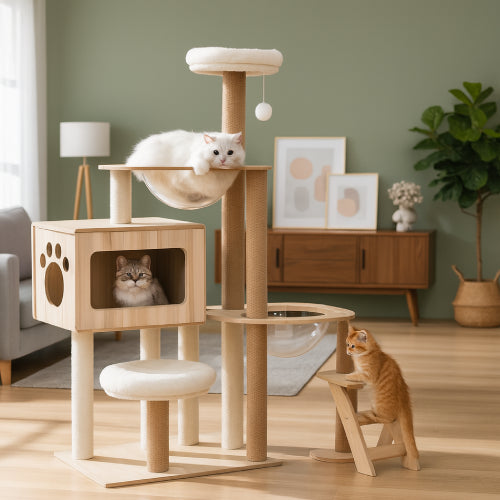 Arbre à chat  motif pied 