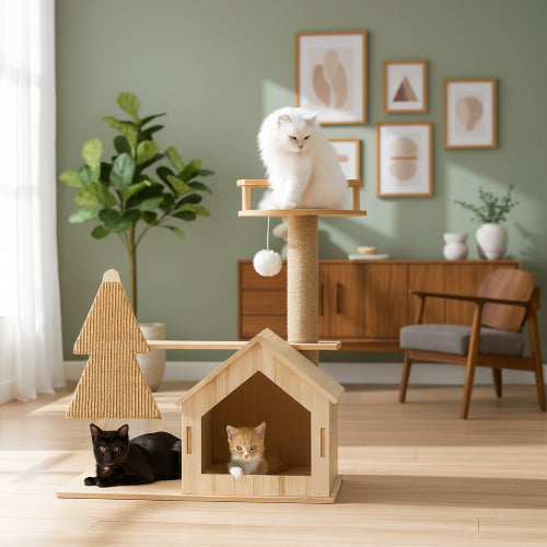  Arbre à chat pas cher salon vert 