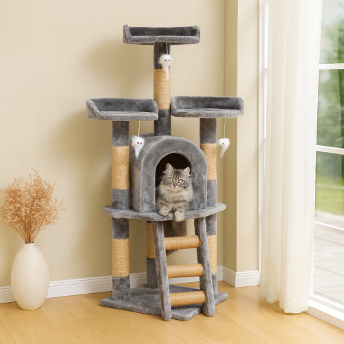 Arbre à chat xl peluche gris