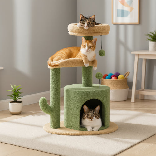 Arbres à chats vert orange 