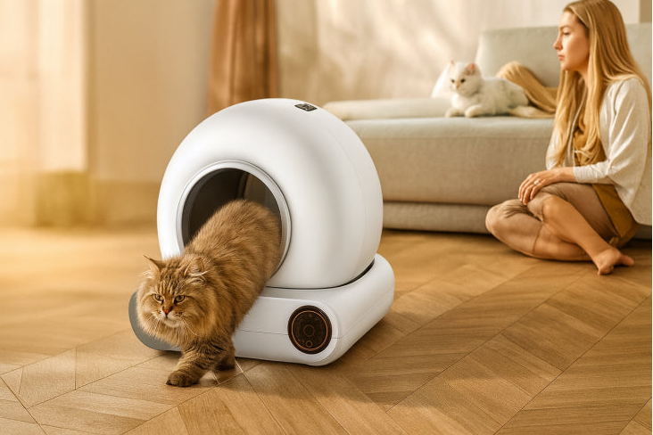Bac à litière intelligent pour chat fille