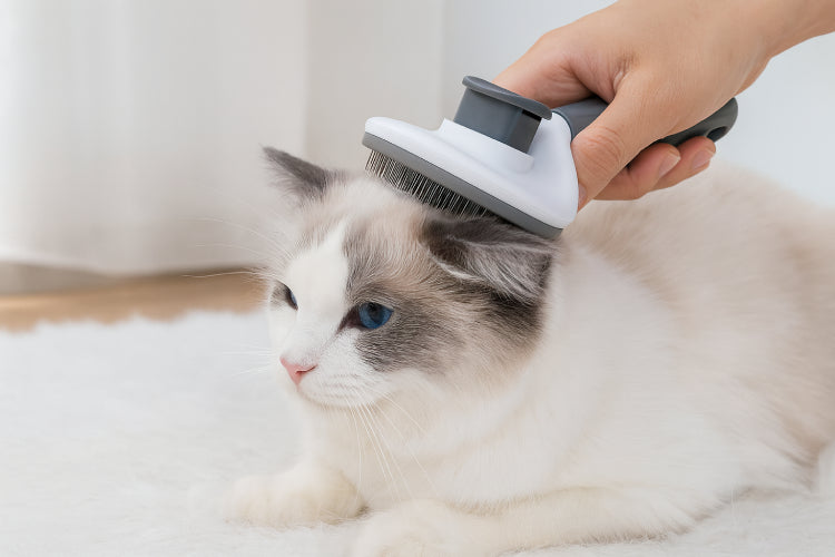 Brosse nettoyante pour chat main 
