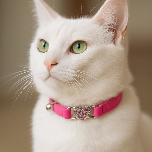 Clochette collier chat rose cou 