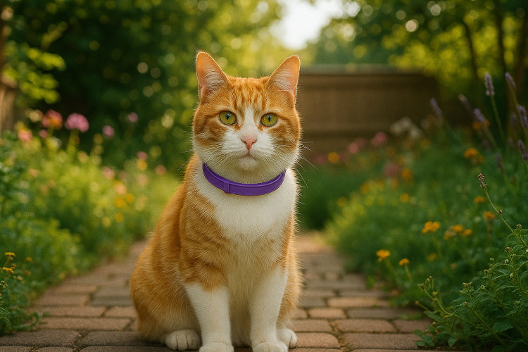 Collier anti stress chat jardin 