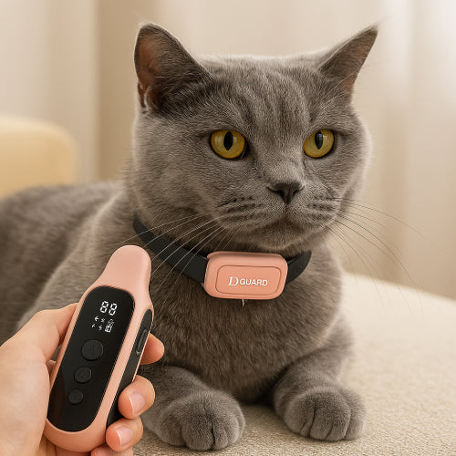 Collier chat connecté rose noir 