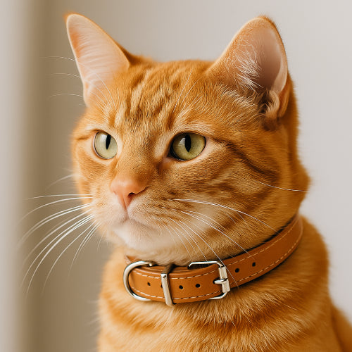 Collier chat cuir cou