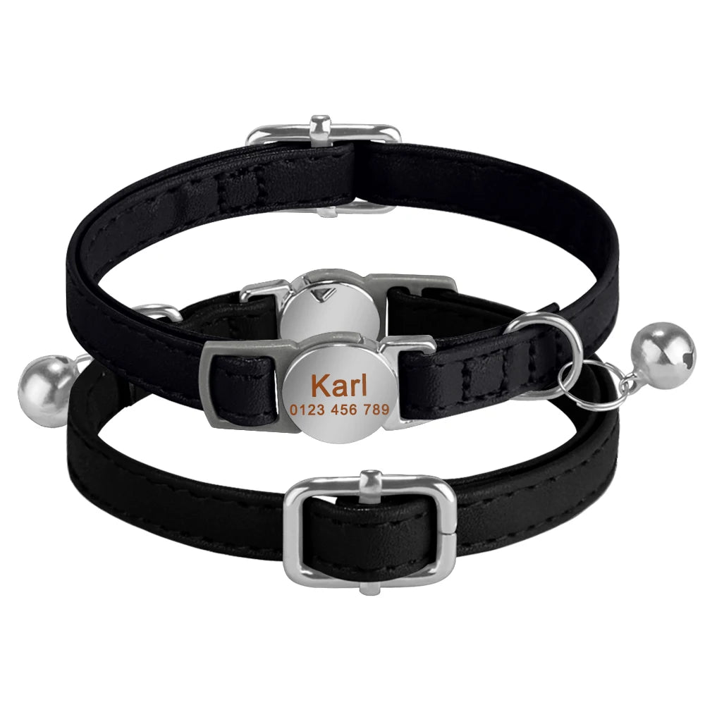 Collier chat cuir personnalisé - ChatMour