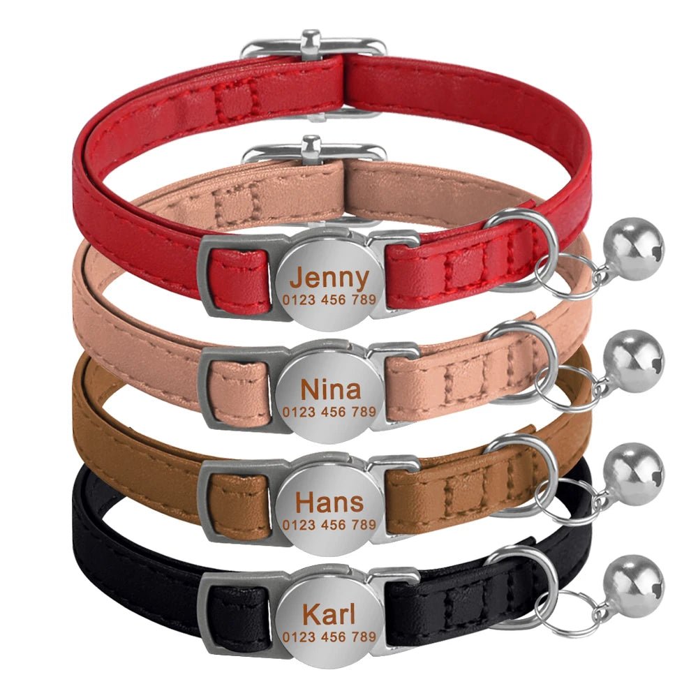 Collier chat cuir personnalisé - ChatMour