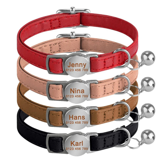 Collier chat cuir personnalisé - ChatMour
