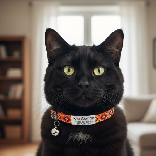 Collier chat identification  noir 
