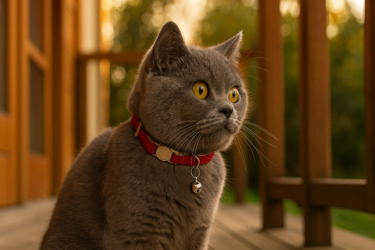 Collier chat personnalisé anti étranglement balcon 