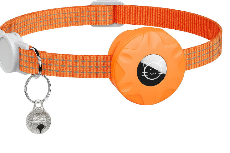 Collier chat pour GPS orange motif chat a