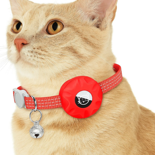 Collier chat pour GPS rouge cou 