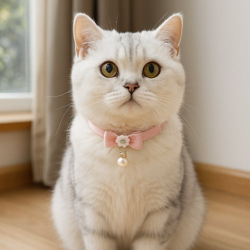 Collier chat rose  cou 