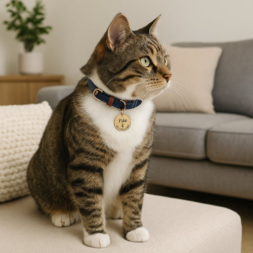 Collier et médaille chat  salon 