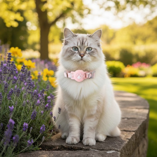 Collier pour GPS pour chat sans abonnement motif pieds 