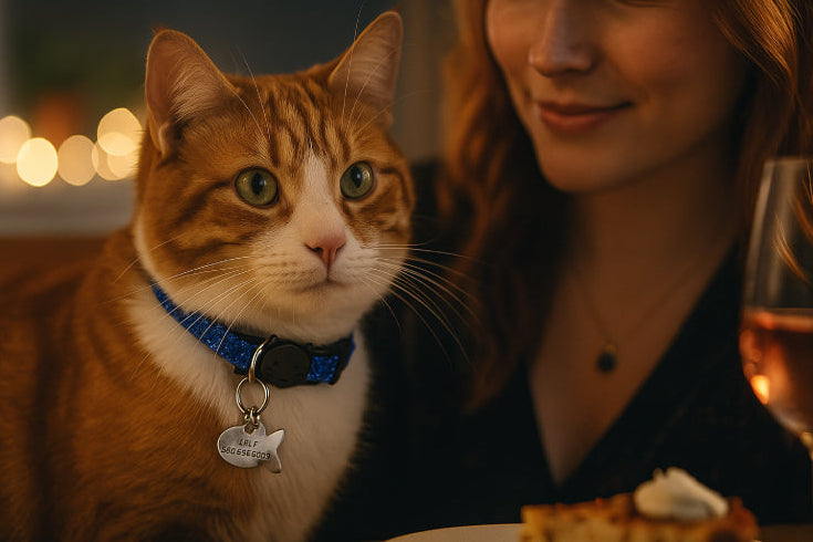 Collier pour chat en nylon à personnaliser  bleu cou  