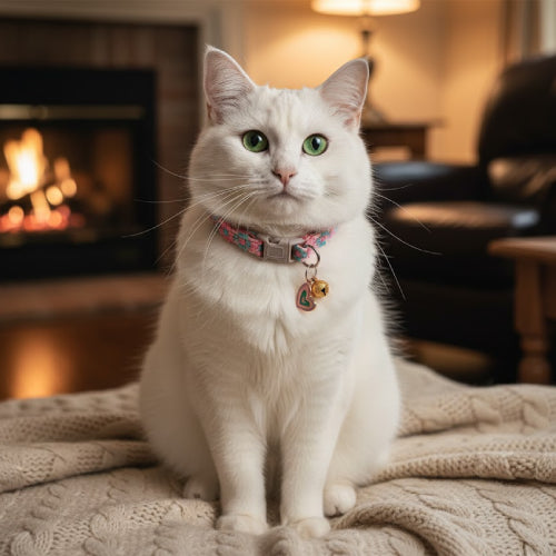 Collier pour chat motif cœur