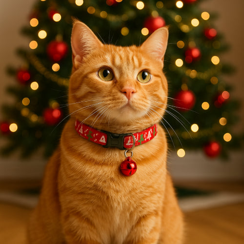 Collier pour chat noël  roux 
