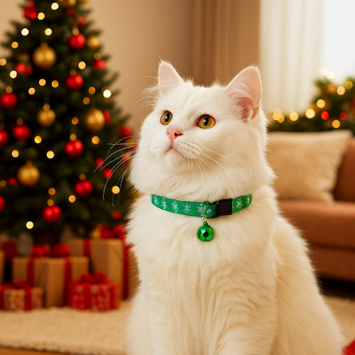 Collier pour chat noël sapin vert