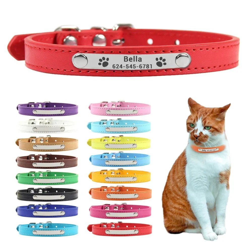 Collier pour chat simili cuir aux couleurs différentes - ChatMour