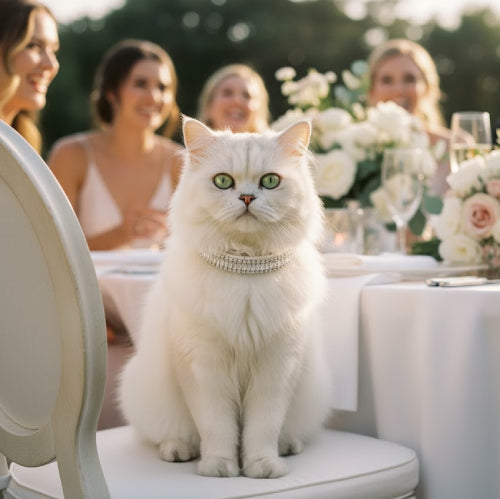 Collier pour chat strass chaise