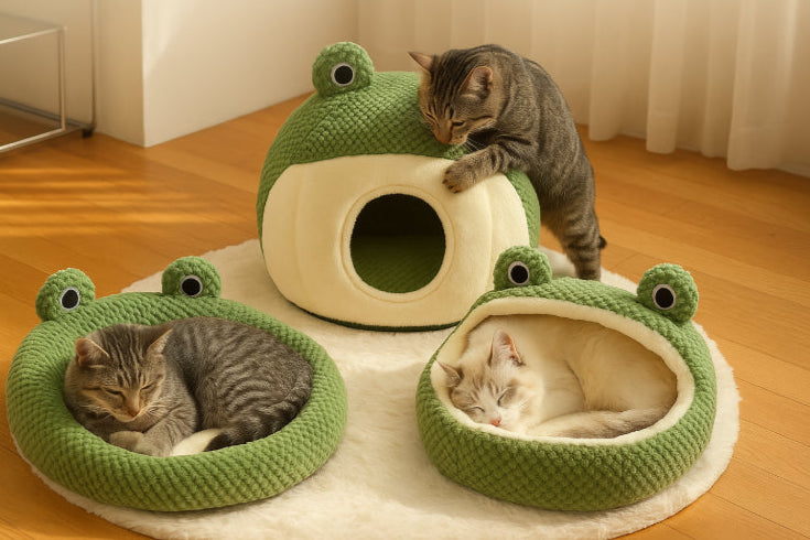 Couchage grenouille chat drôle