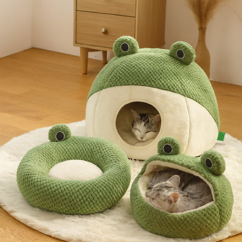 Couchage grenouille chat tapis peluche
