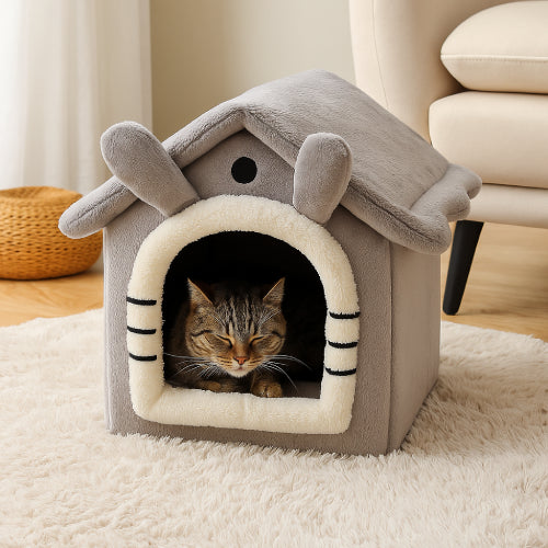 Couchage maison chat tapis peluche