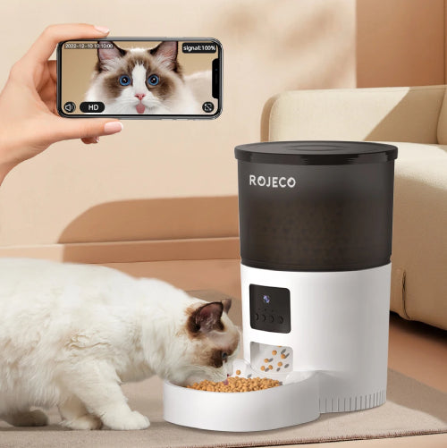 Distributeur nourriture pour chat caméra