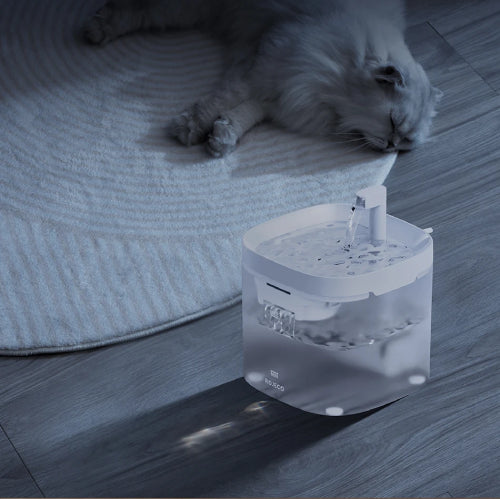 Fontaine d'eau intelligente pour chat nuit