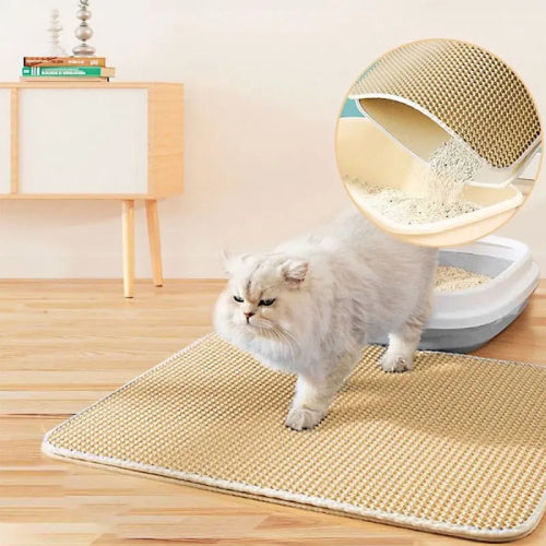 Grand tapis de litière pour chat salon